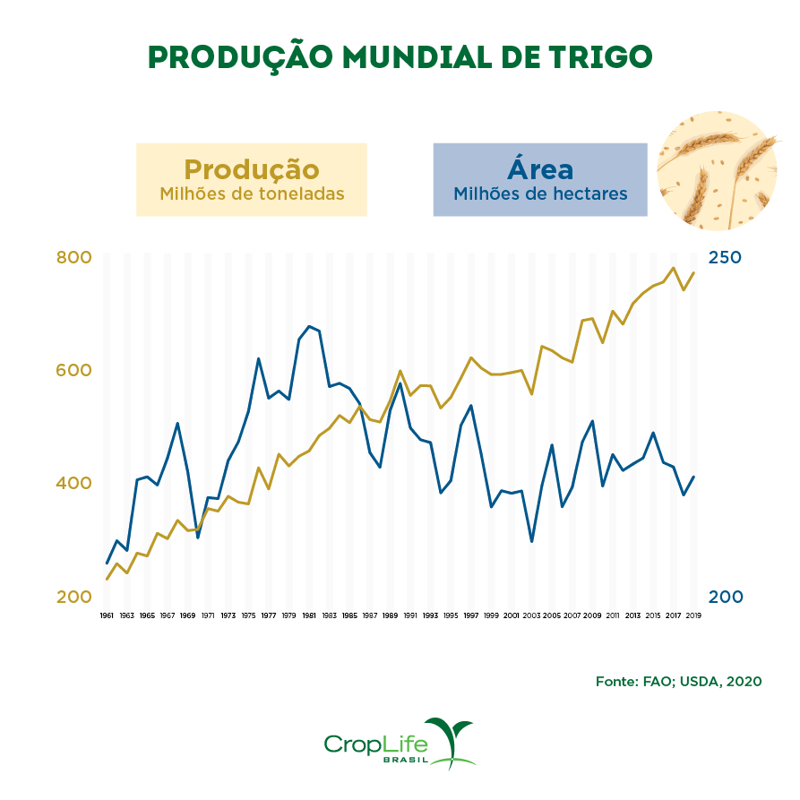 produção mundial de trigo