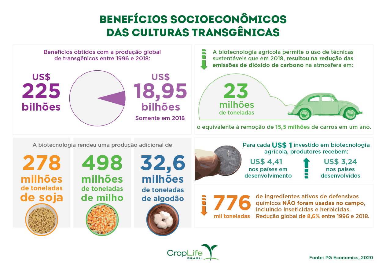 benefícios das culturas transgênicas