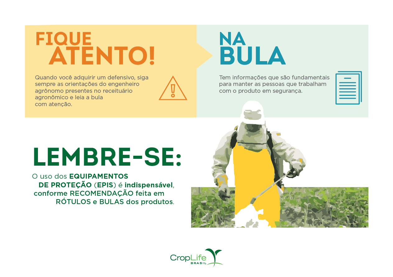 Recomendação para manuseio e atenção aos produtos de defensivos